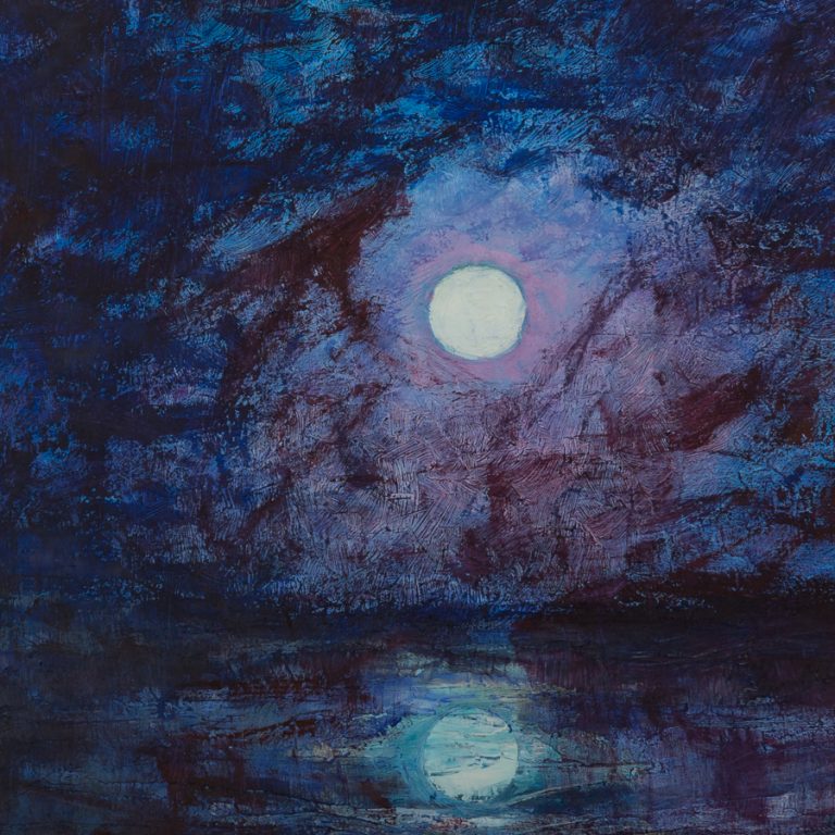 Moonlight on the River, painting by Ukrainian artist Alvi Siren