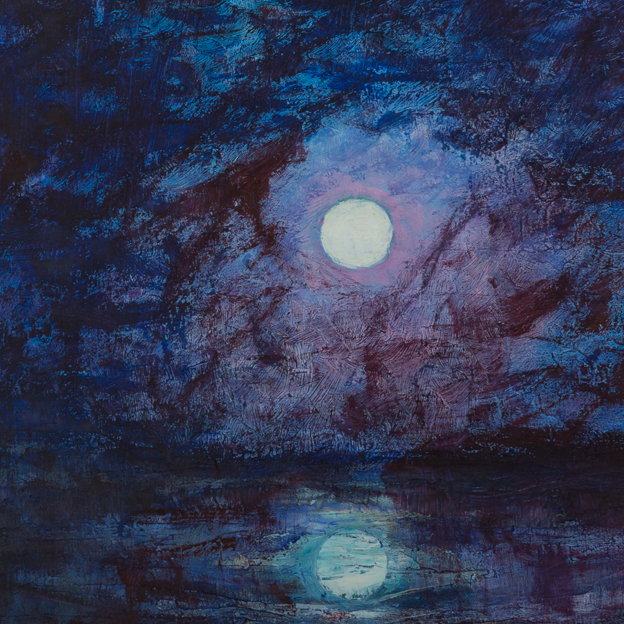 Moonlight on the River, painting by Ukrainian artist Alvi Siren
