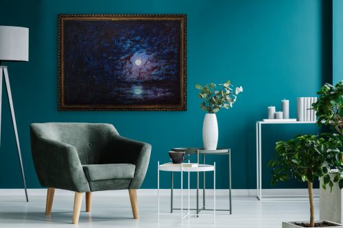 Moonlight on the River (Interior View), painting by Ukrainian artist Alvi Siren