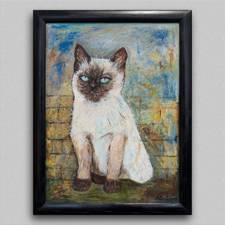 Homeless Cat (Interior View), painting by Ukrainian artist Alvi Siren