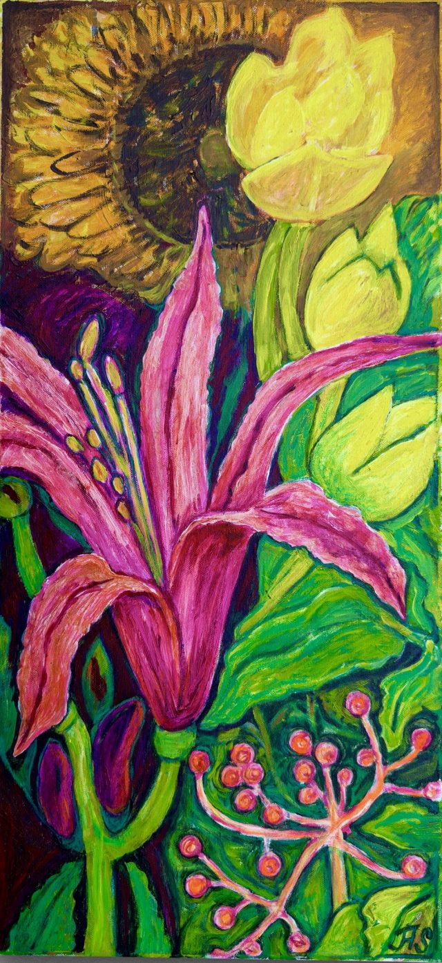 Blooming Beneath the Sun, painting by Ukrainian artist Alvi Siren