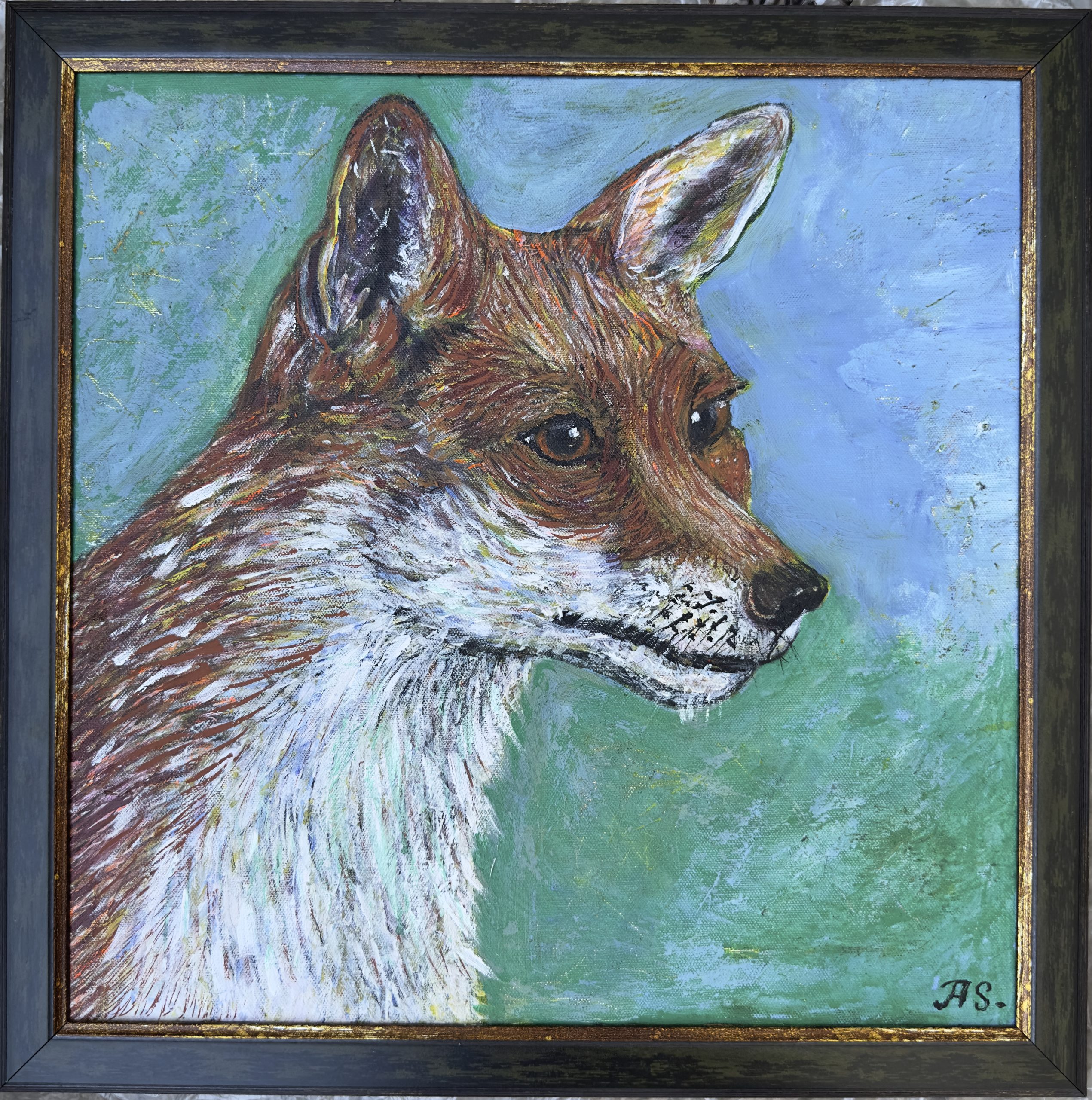 The Fox (Framed), painting by Ukrainian artist Alvi Siren