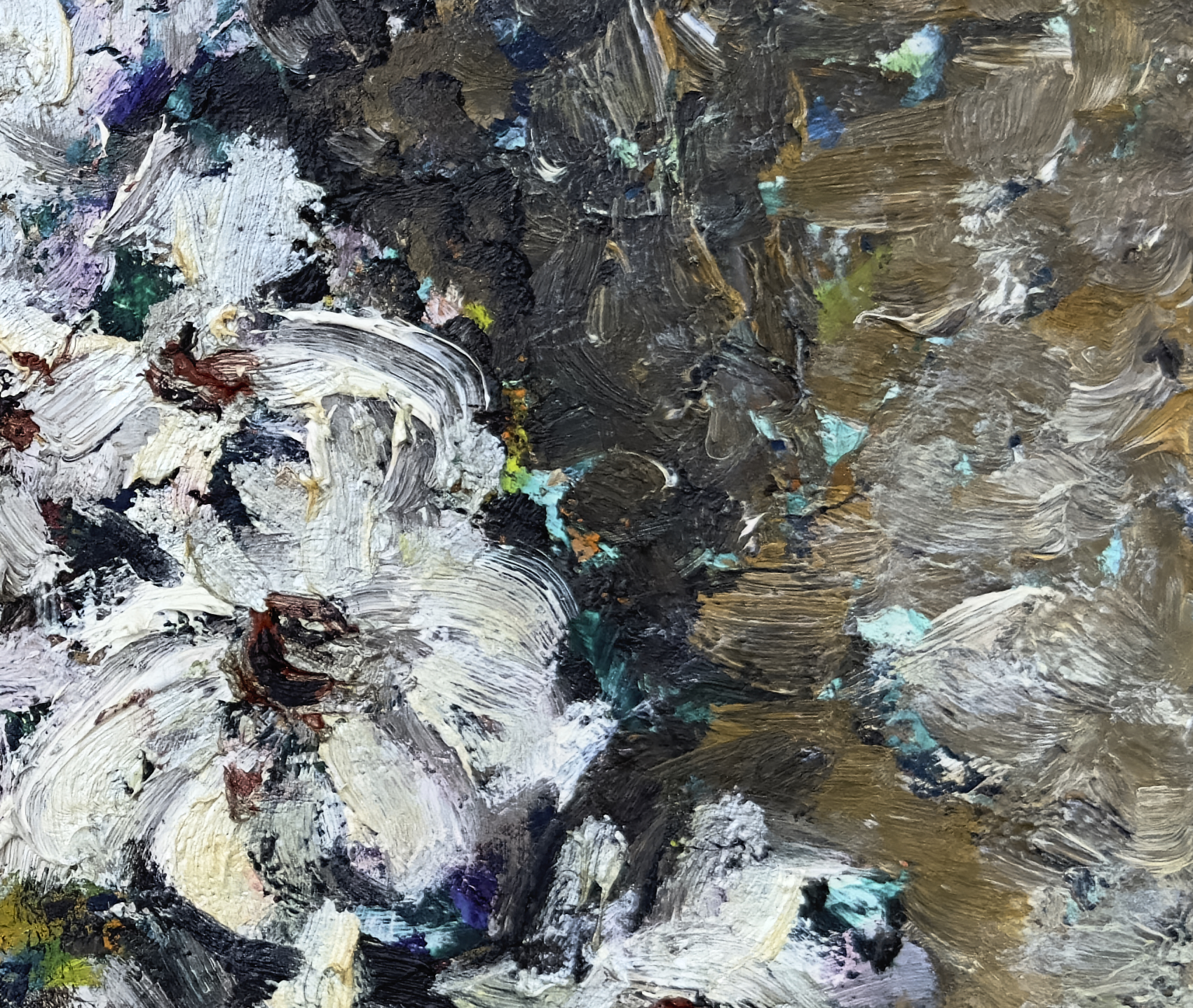 The White Flowers (Detail), painting by Ukrainian artist Alvi Siren