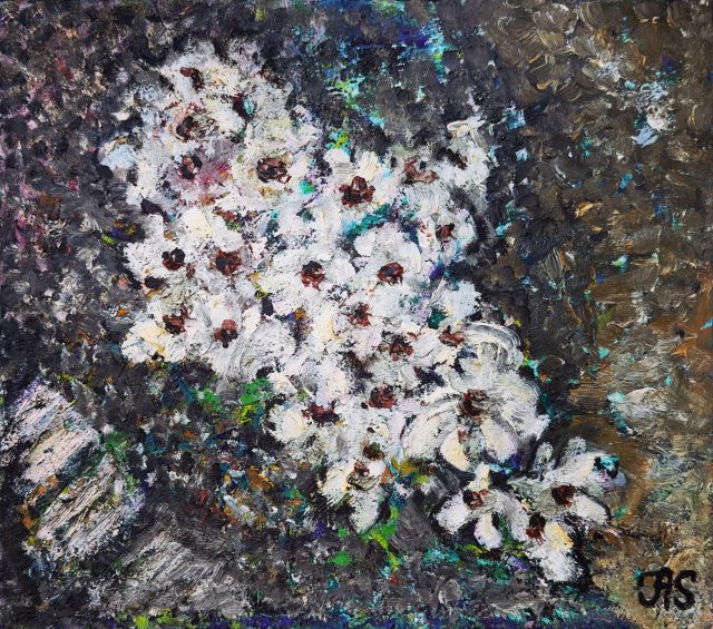 The White Flowers, painting by Ukrainian artist Alvi Siren