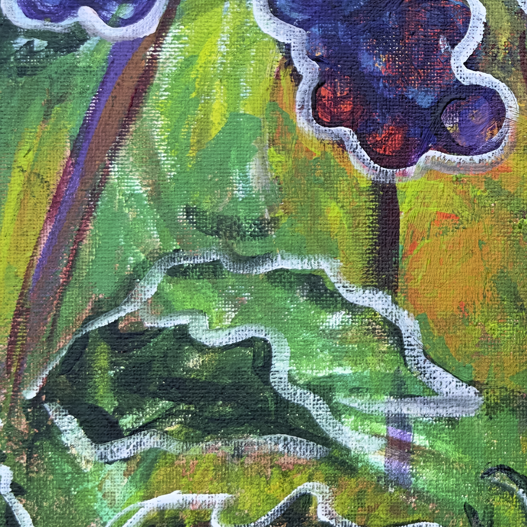 Grapes on the Vine (Detail), painting by Ukrainian artist Alvi Siren