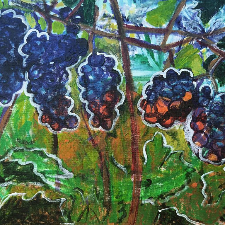Grapes on the Vine, painting by Ukrainian artist Alvi Siren