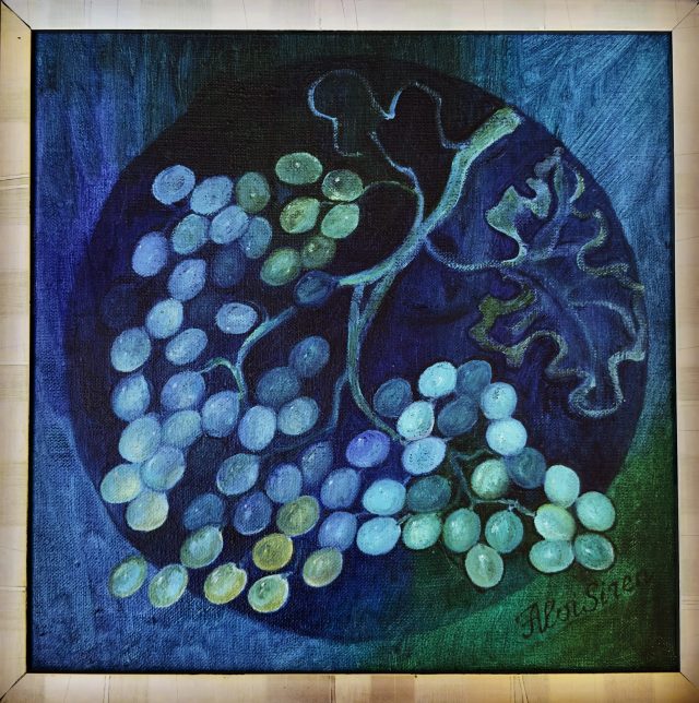 Wine Master's Grape (Detail), painting by Ukrainian artist Alvi Siren
