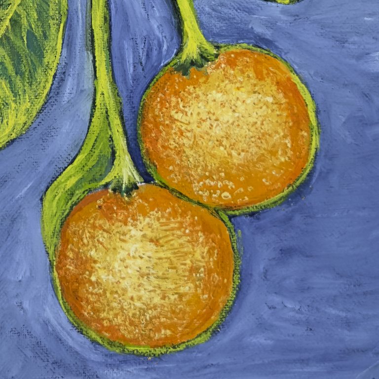Oranges (Detail), painting by Ukrainian artist Alvi Siren