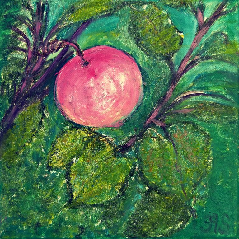 Apple, painting by Ukrainian artist Alvi Siren