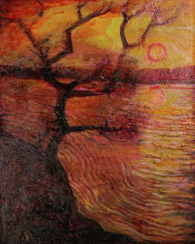 Golden Sunset, painting by Ukrainian artist Alvi Siren