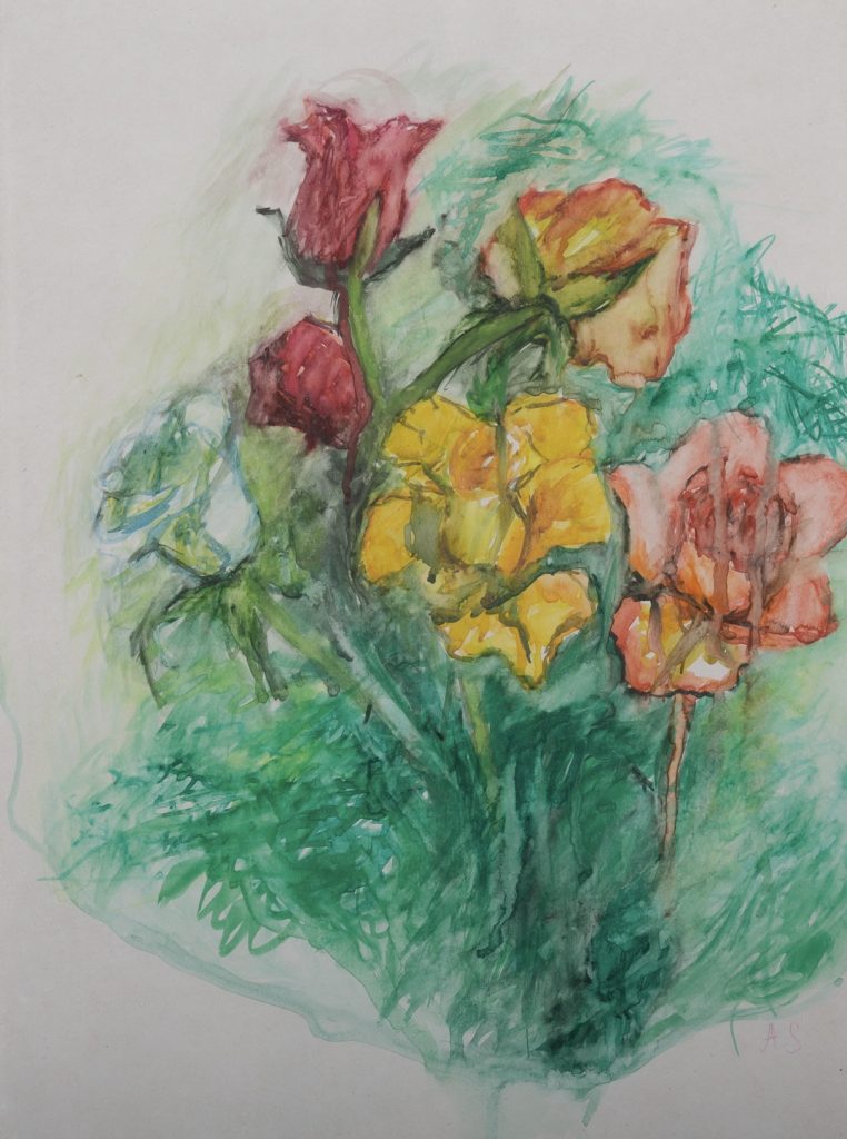 Roses, watercolour painting by Ukrainian artist Alvi Siren