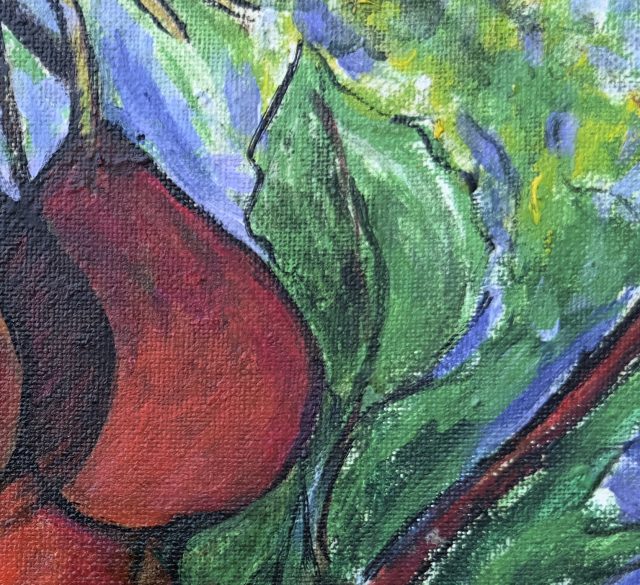 Red Pears (Detail), painting by Ukrainian artist Alvi Siren