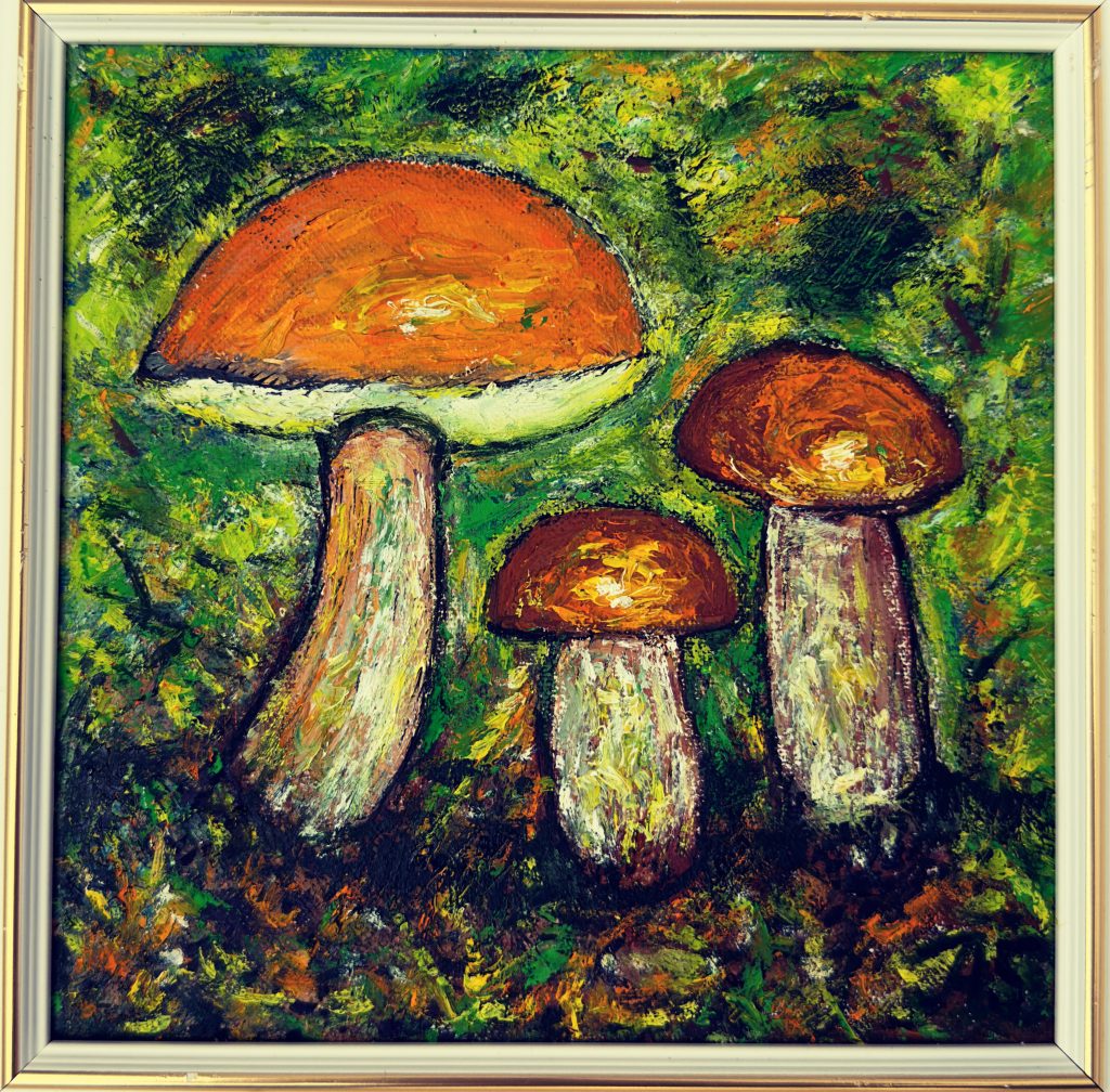 Orange Oak Bolete, painting by Ukrainian artist Alvi Siren