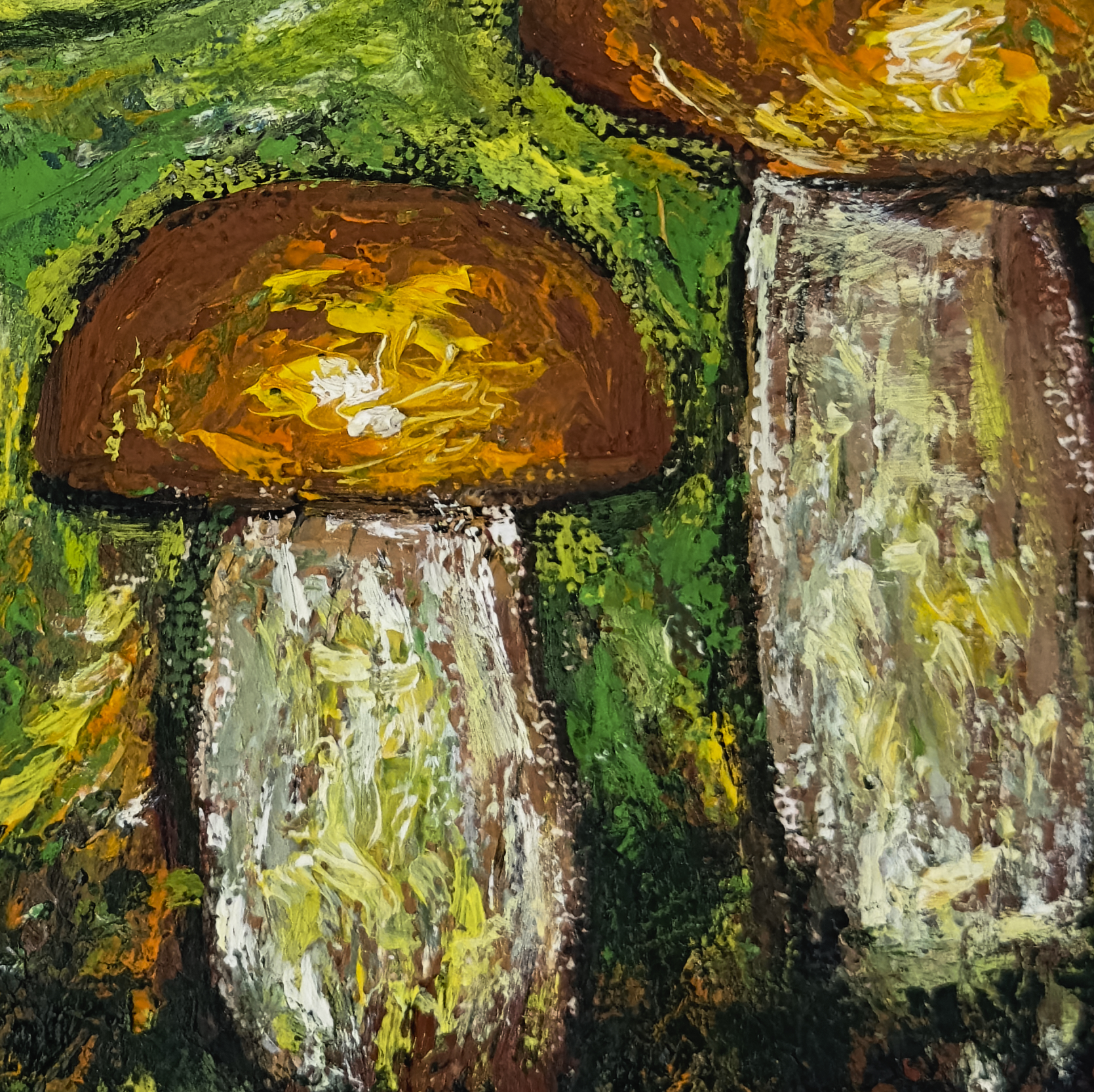 Orange Oak Bolete (Detail), painting by Ukrainian artist Alvi Siren