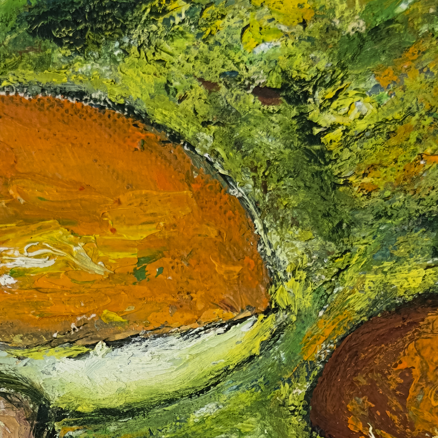 Orange Oak Bolete (Detail), painting by Ukrainian artist Alvi Siren
