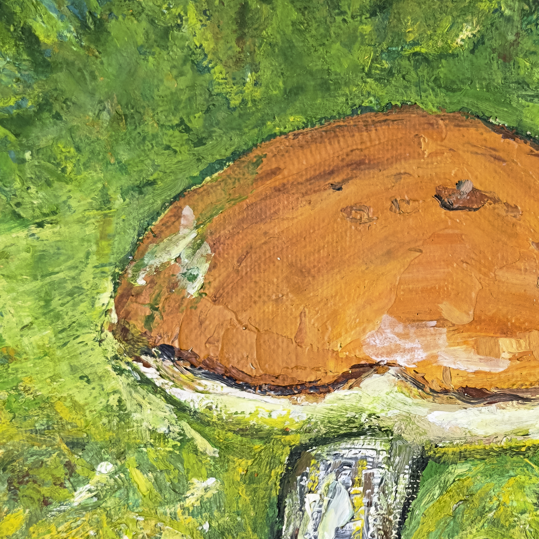 Orange Cap and Red Cap (Detail), painting by Ukrainian artist Alvi Siren