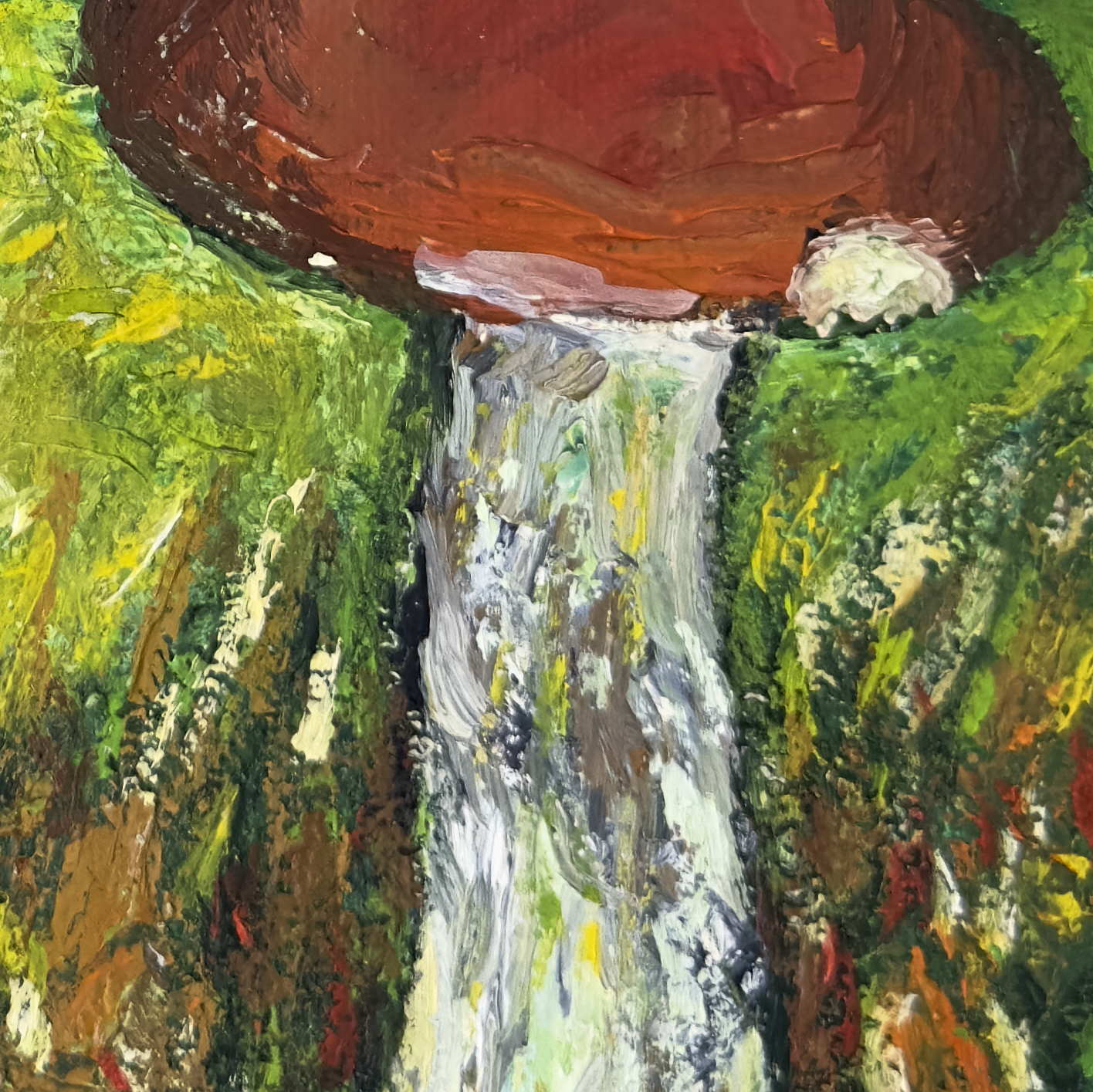 Orange Cap and Red Cap (Detail), painting by Ukrainian artist Alvi Siren