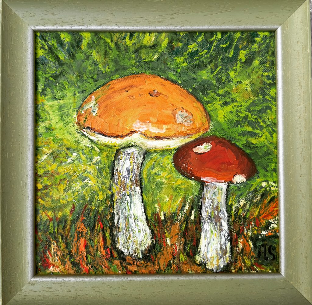 Orange Cap and Red Cap, painting by Ukrainian artist Alvi Siren