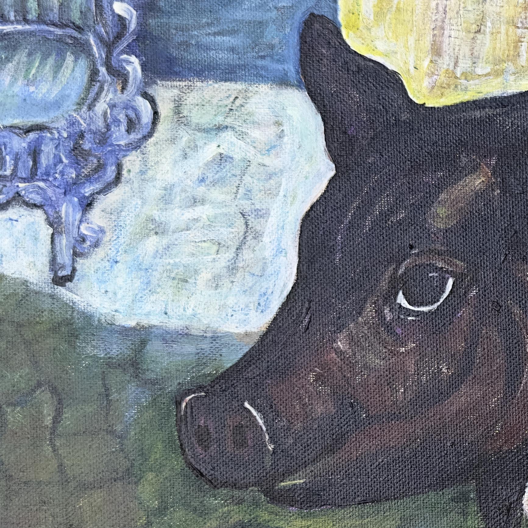 Pig in the Courtyard (Detail), painting by Ukrainian artist Alvi Siren