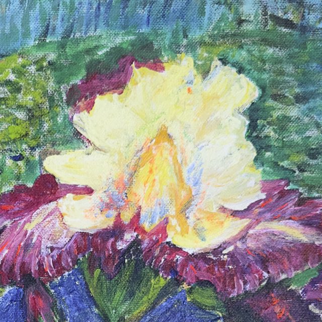 Irises in Bloom (Detail), painting by Ukrainian artist Alvi Siren