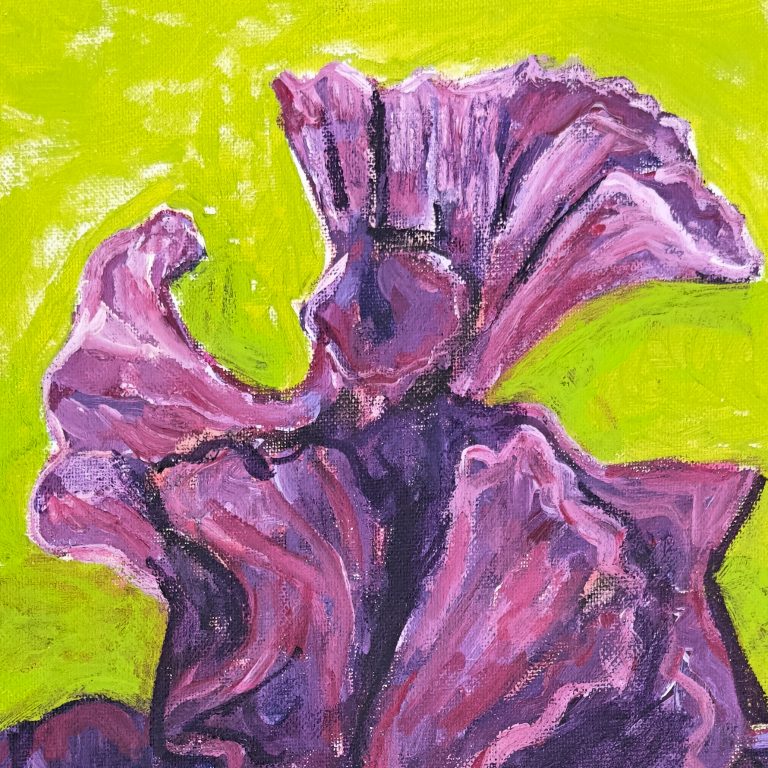 Purple Iris (Detail), painting by Ukrainian artist Alvi Siren