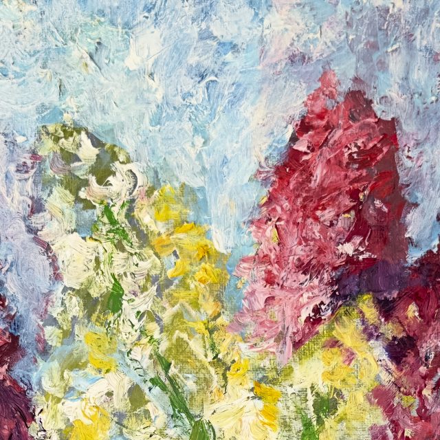 Spring Flowers (Detail), painting by Ukrainian artist Alvi Siren