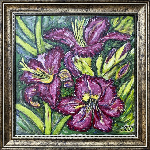 Lilies in Bloom, painting by Ukrainian artist Alvi Siren
