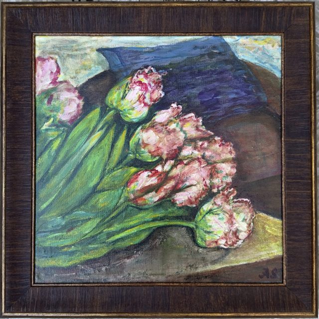 Tulips on the Table, painting by Ukrainian artist Alvi Siren