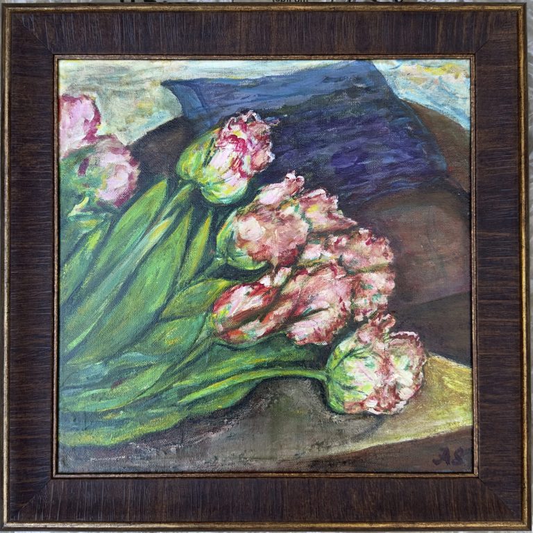 Tulips on the Table, painting by Ukrainian artist Alvi Siren