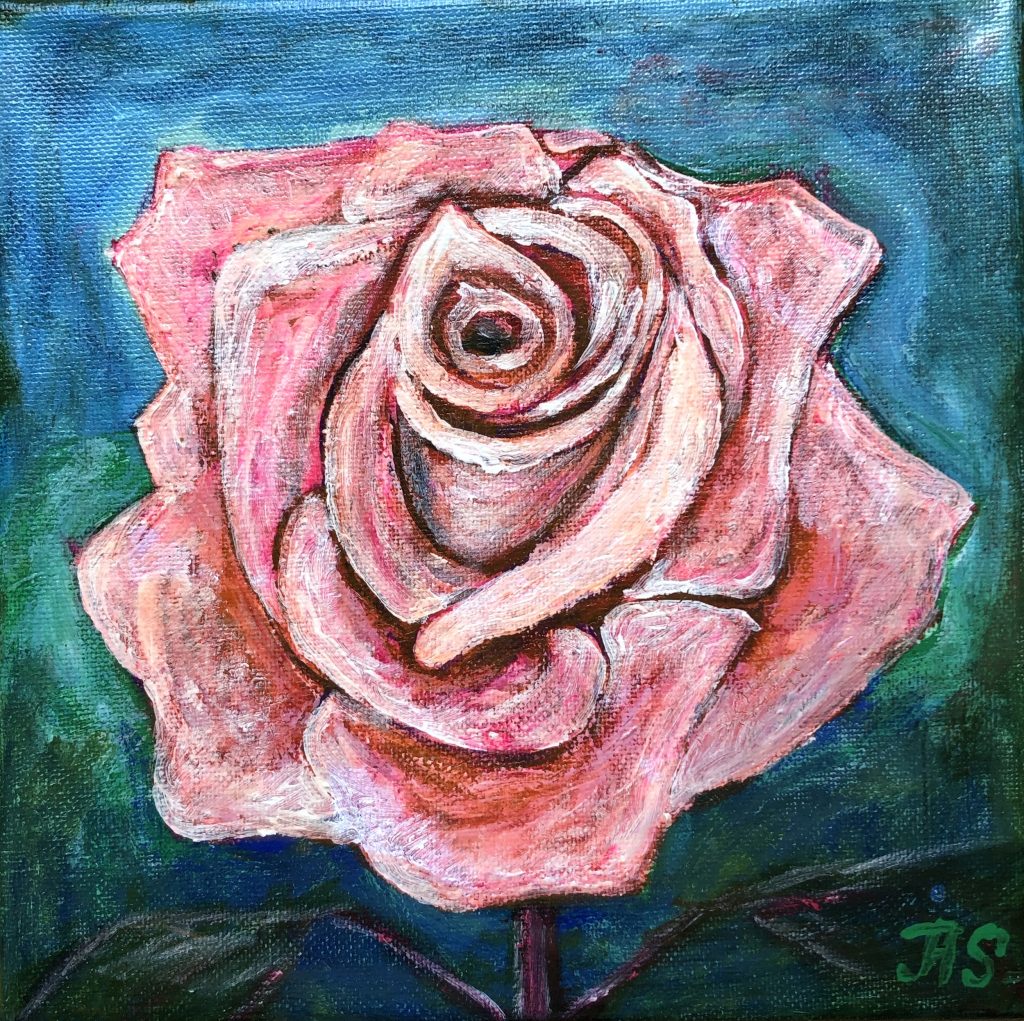 Blush Rose, painting by Ukrainian artist Alvi Siren