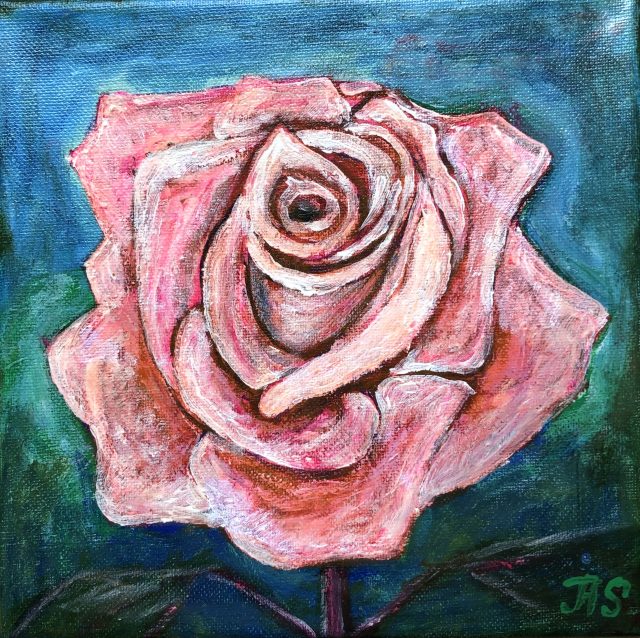 Blush Rose, painting by Ukrainian artist Alvi Siren
