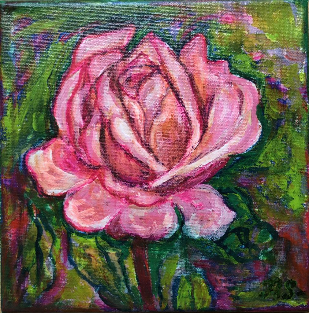 Rose in Bloom, painting by Ukrainian artist Alvi Siren