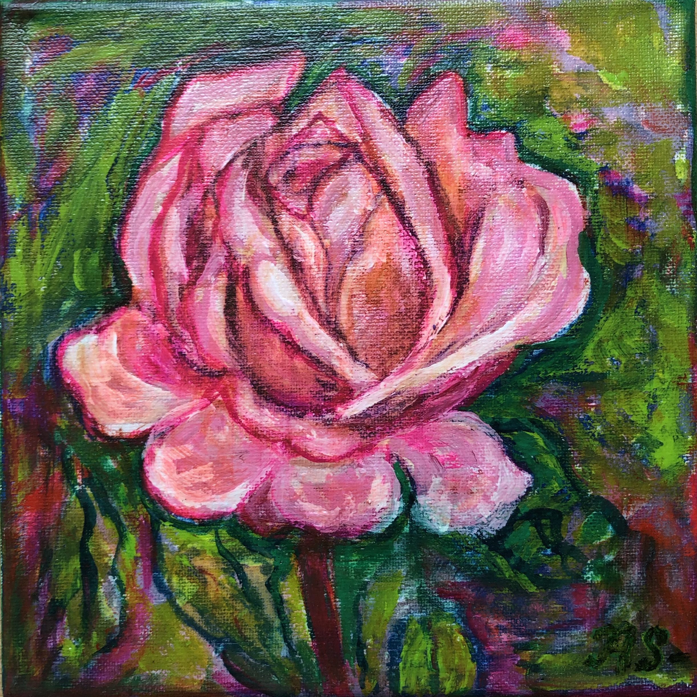 Rose in Bloom, painting by Ukrainian artist Alvi Siren