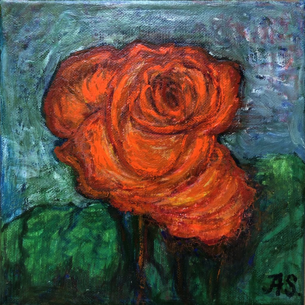 Autumn Rose, painting by Ukrainian artist Alvi Siren