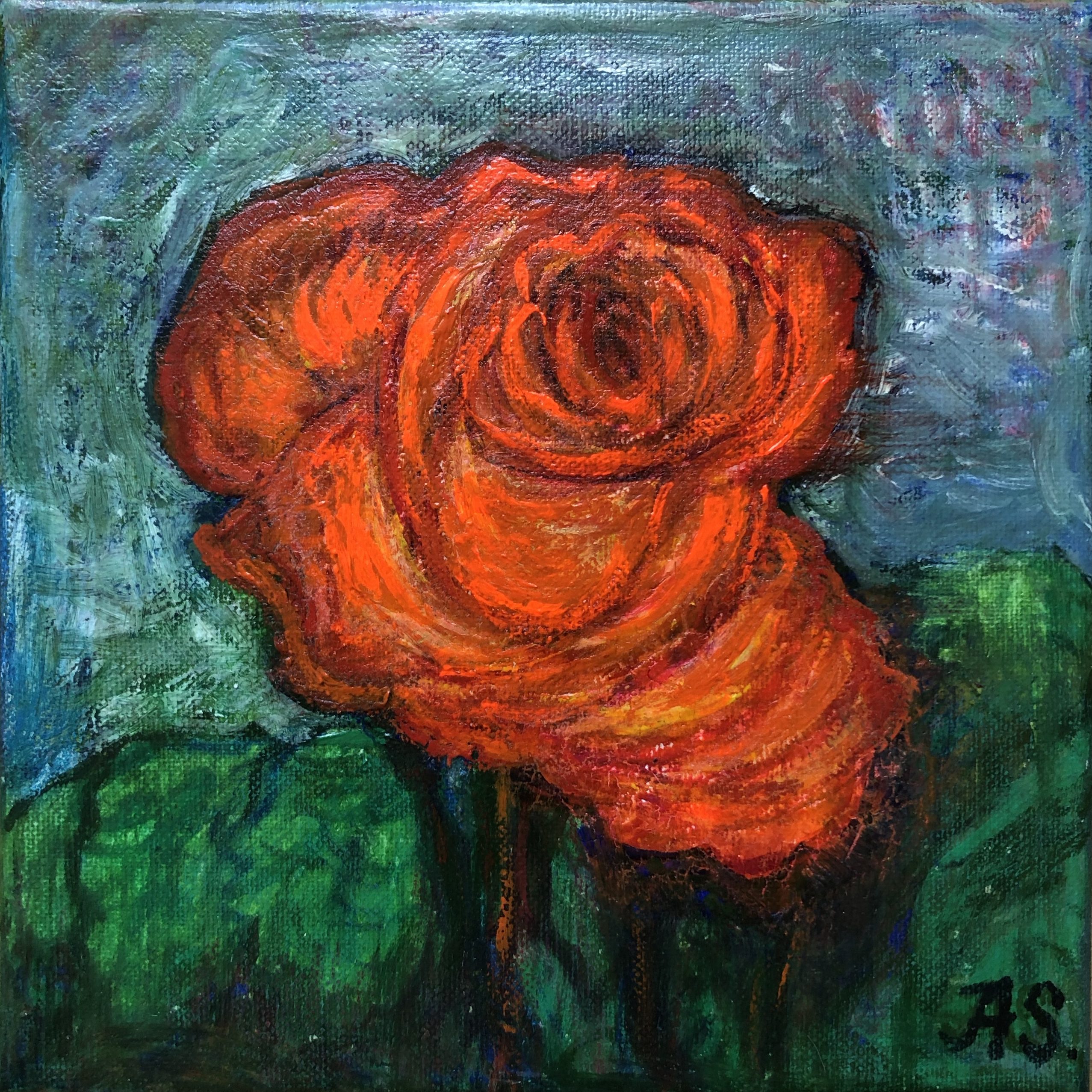 Autumn Rose, painting by Ukrainian artist Alvi Siren