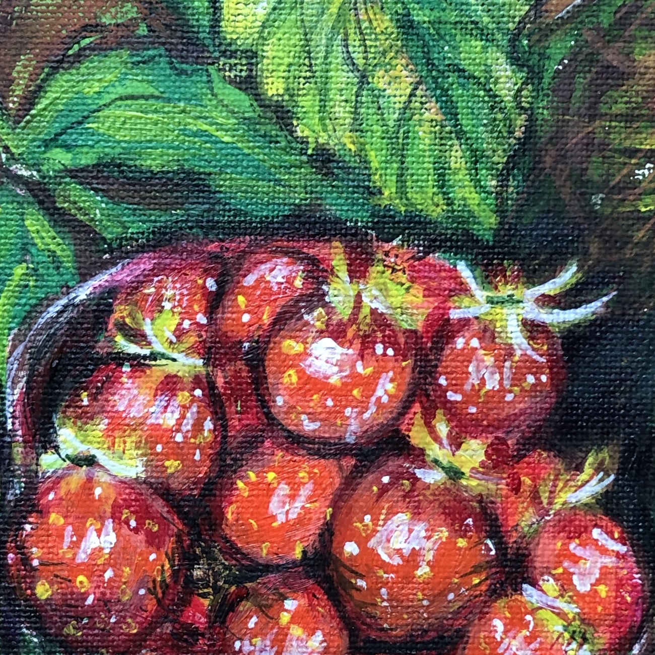 Garden Strawberries (Detail), painting by Ukrainian artist Alvi Siren