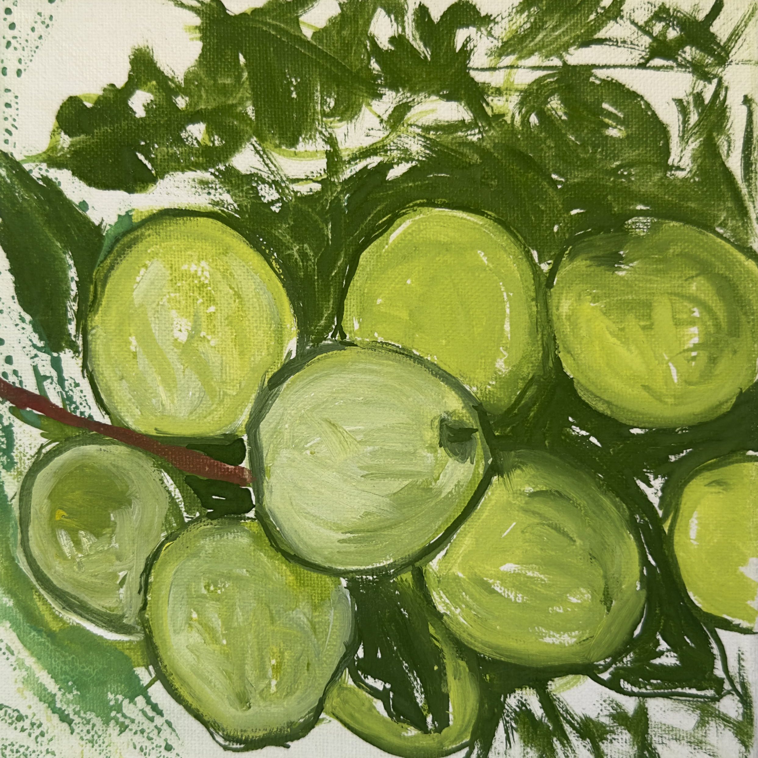 Green Fruit Study, painting by Ukrainian artist Alvi Siren