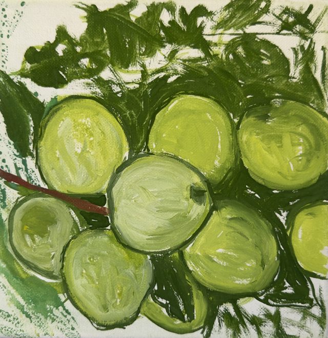 Green Fruit Study, painting by Ukrainian artist Alvi Siren