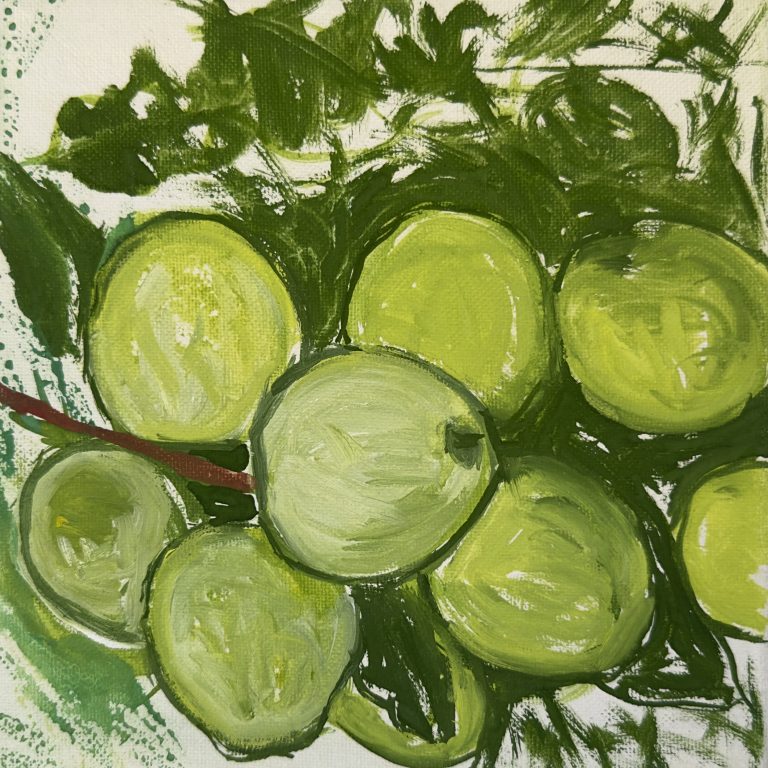 Green Fruit Study, painting by Ukrainian artist Alvi Siren