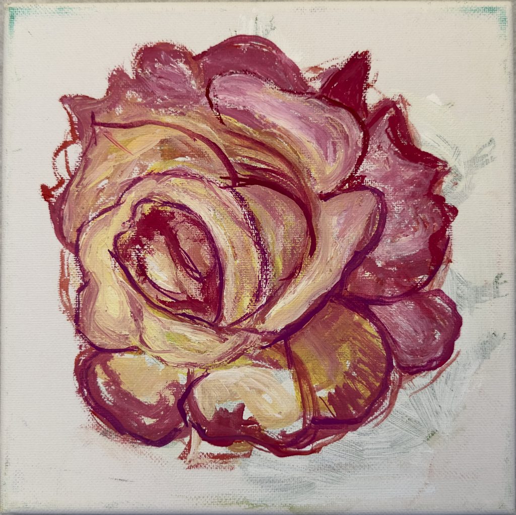 Pink Rose Abstract, painting by Ukrainian artist Alvi Siren