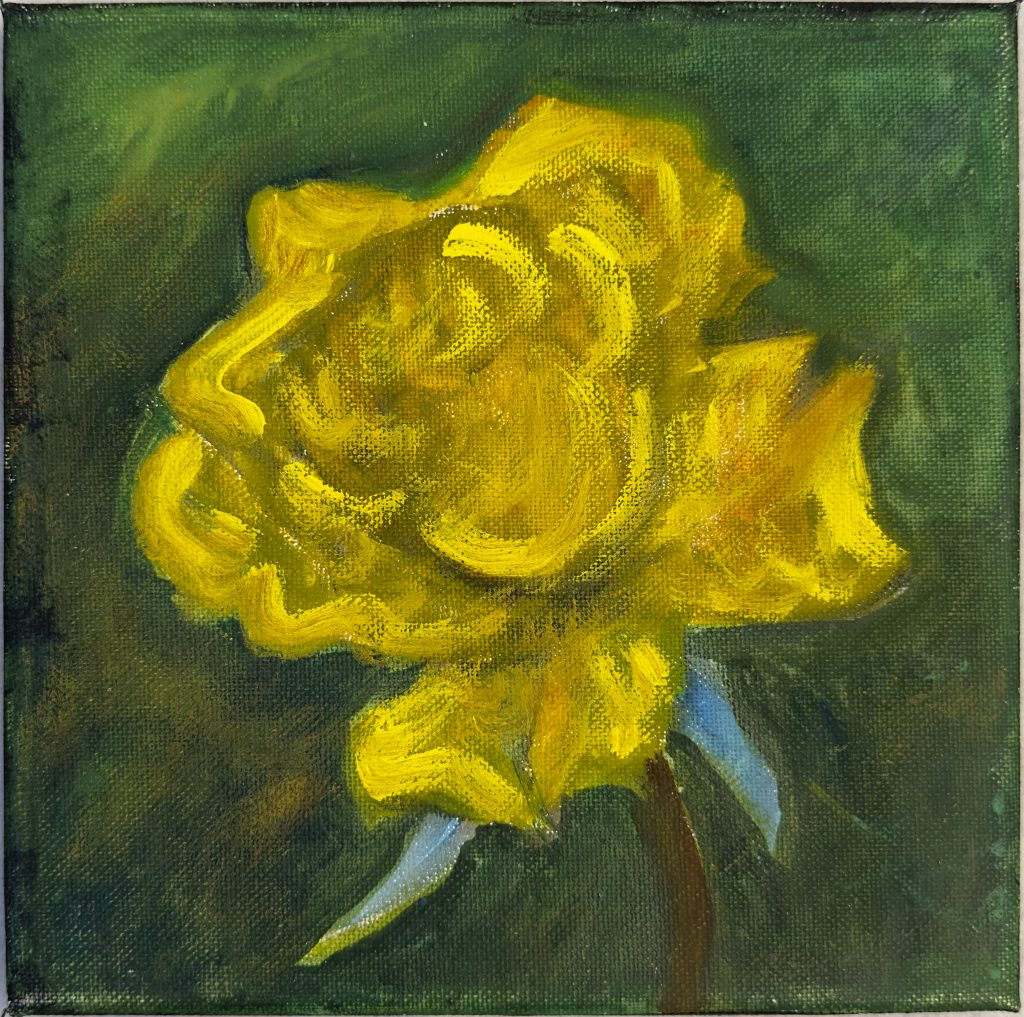 Yellow Rose, painting by Ukrainian artist Alvi Siren