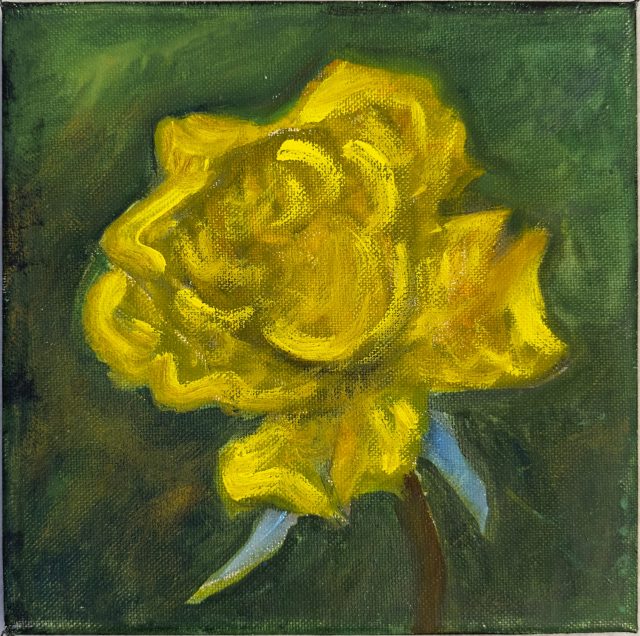 Yellow Rose, painting by Ukrainian artist Alvi Siren