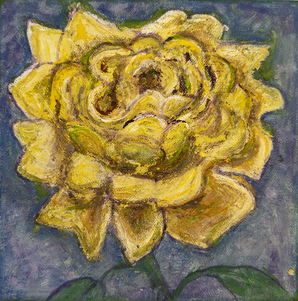 Yellow Rose II, painting by Ukrainian artist Alvi Siren