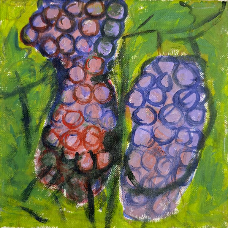 Grape Study, painting by Ukrainian artist Alvi Siren