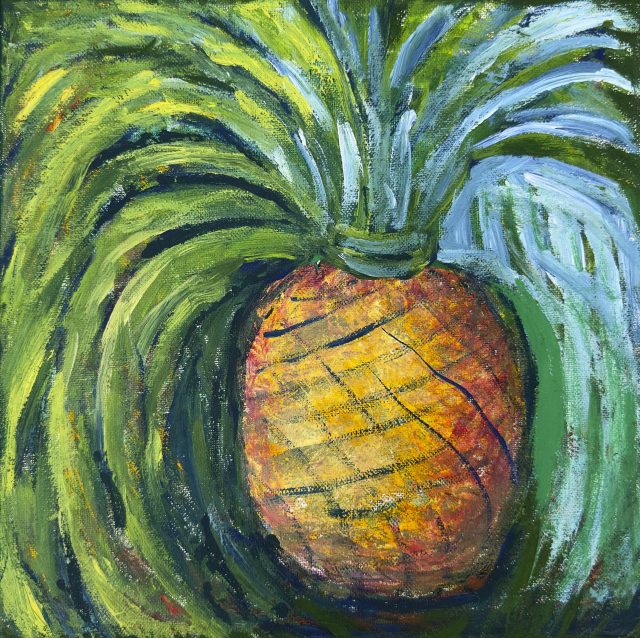 Golden Pineapple, painting by Ukrainian artist Alvi Siren