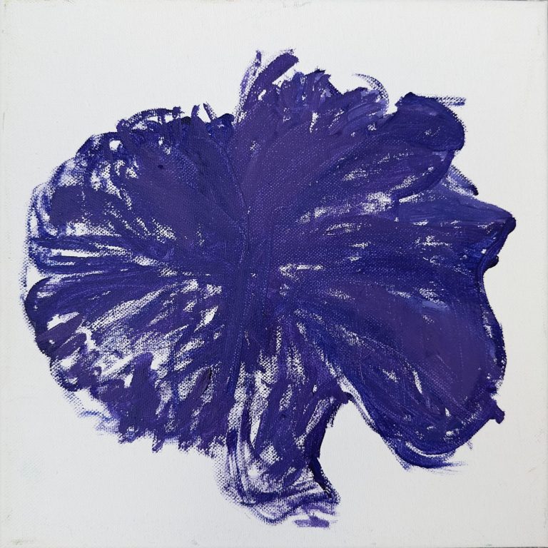 Blue Flower Abstract, painting by Ukrainian artist Alvi Siren
