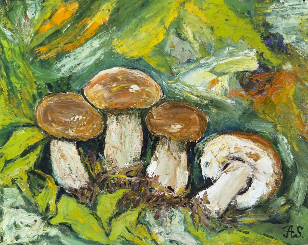 Emerald Boletes, painting by Ukrainian artist Alvi Siren