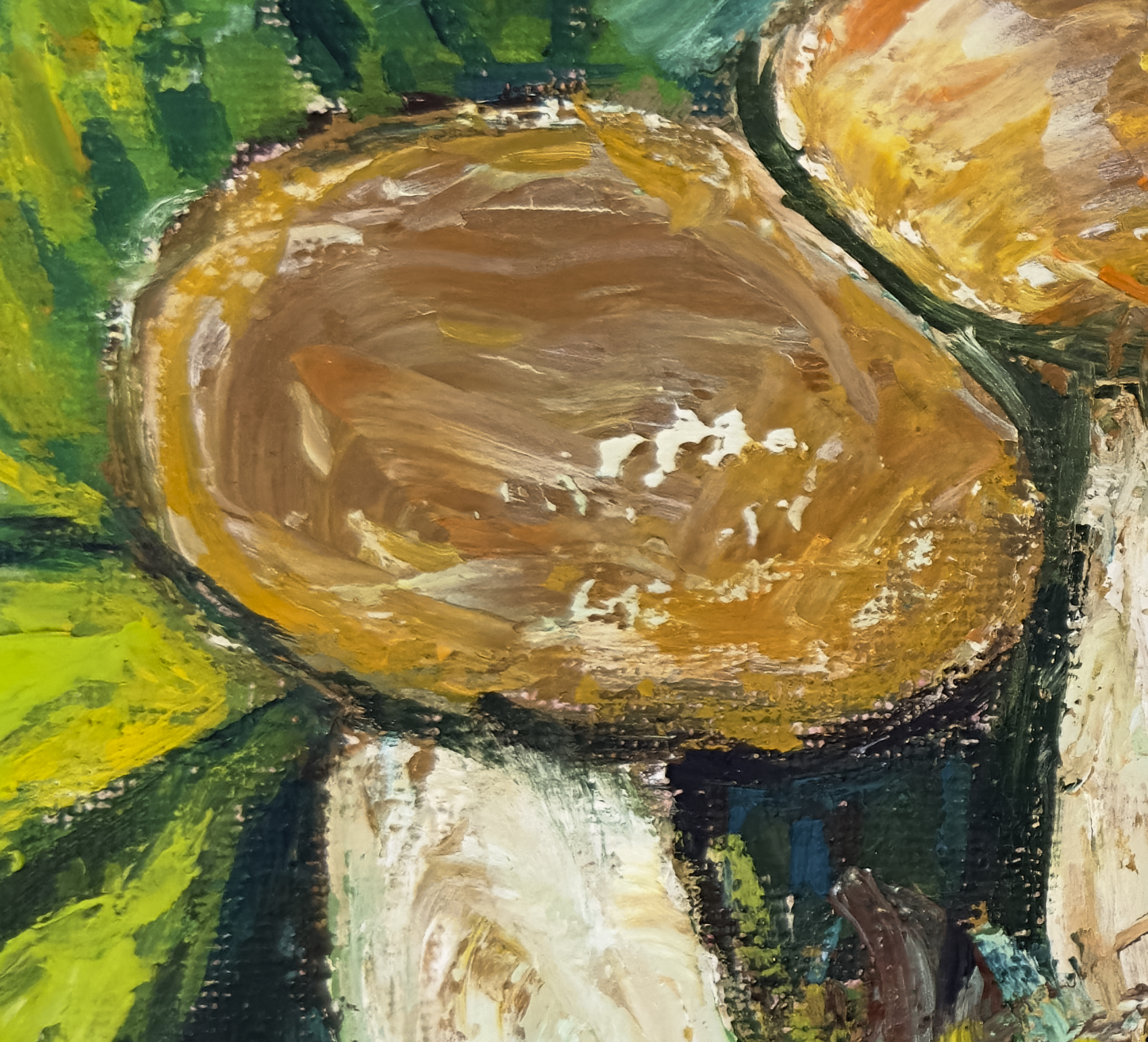 Emerald Boletes (Detail), painting by Ukrainian artist Alvi Siren