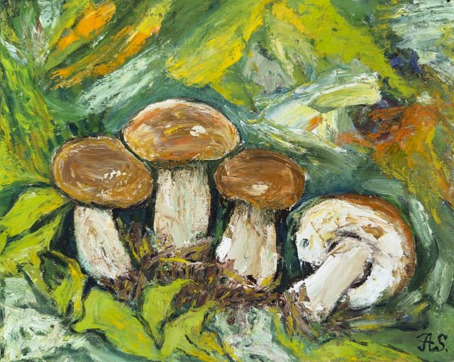 Emerald Boletes, painting by Ukrainian artist Alvi Siren