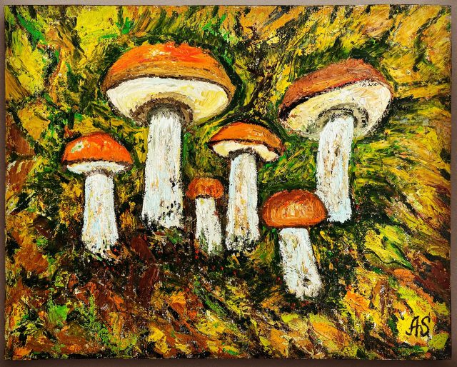 Autumn Boletes, painting by Ukrainian artist Alvi Siren
